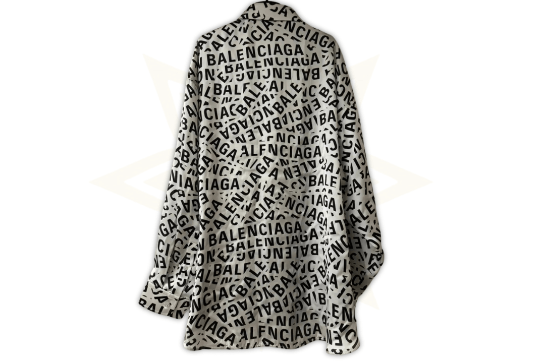 BALENCIAGA "All Over Logo" Camicia Oversize – Taglia 34