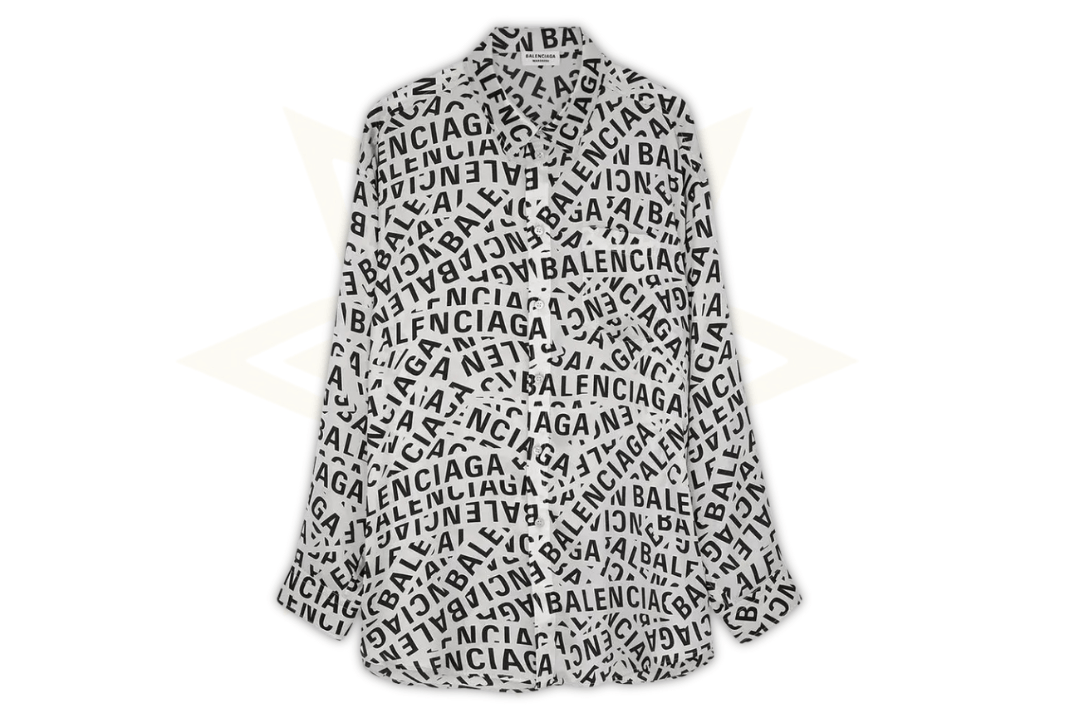 BALENCIAGA "All Over Logo" Camicia Oversize – Taglia 34