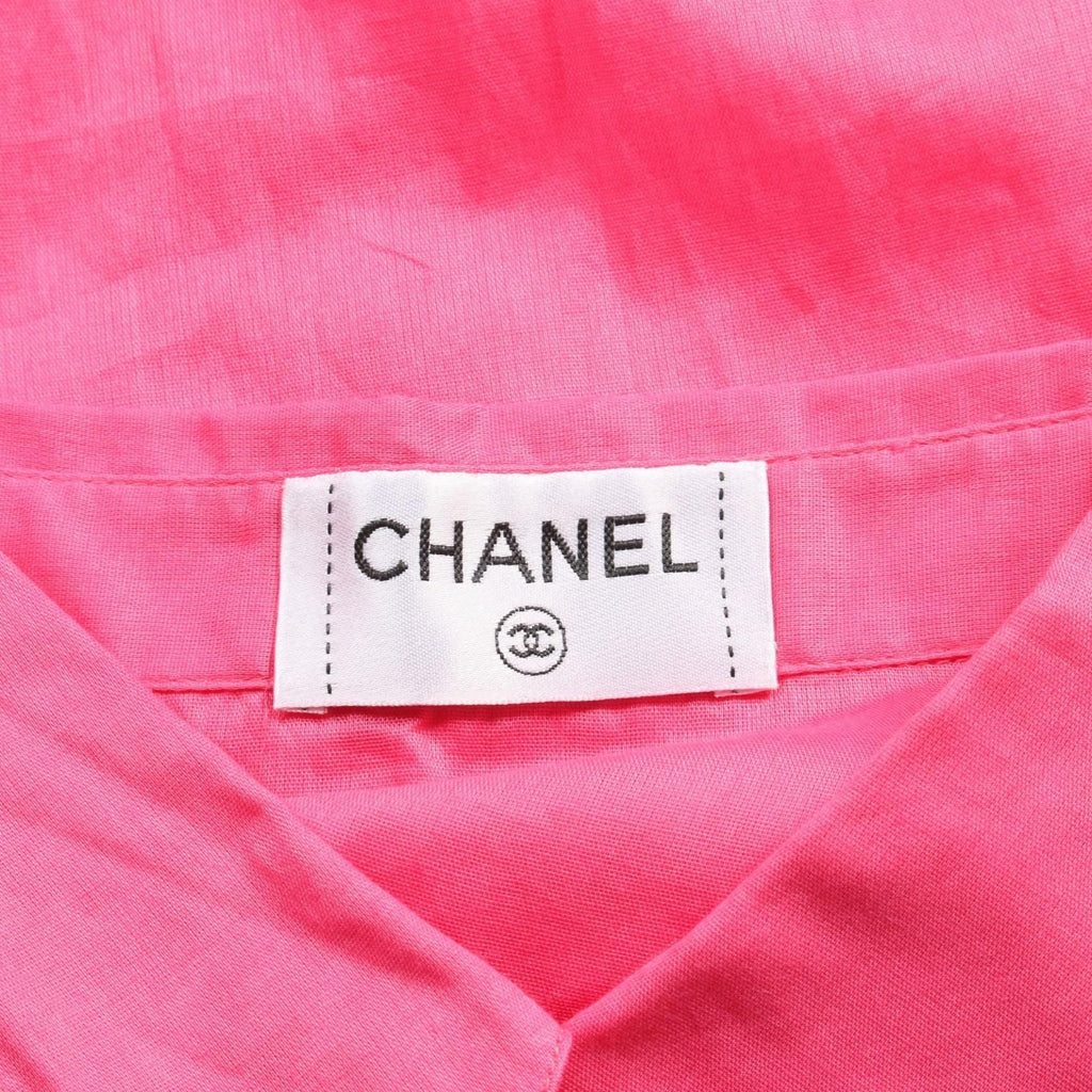 Camicia Chanel in cotone trasparente rosa fucsia
