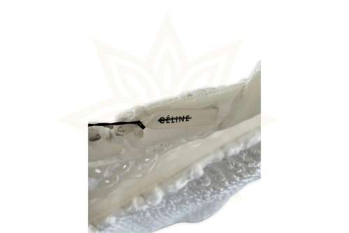 Abito Céline bianco in cotone ricamato – Nuovo con etichetta
