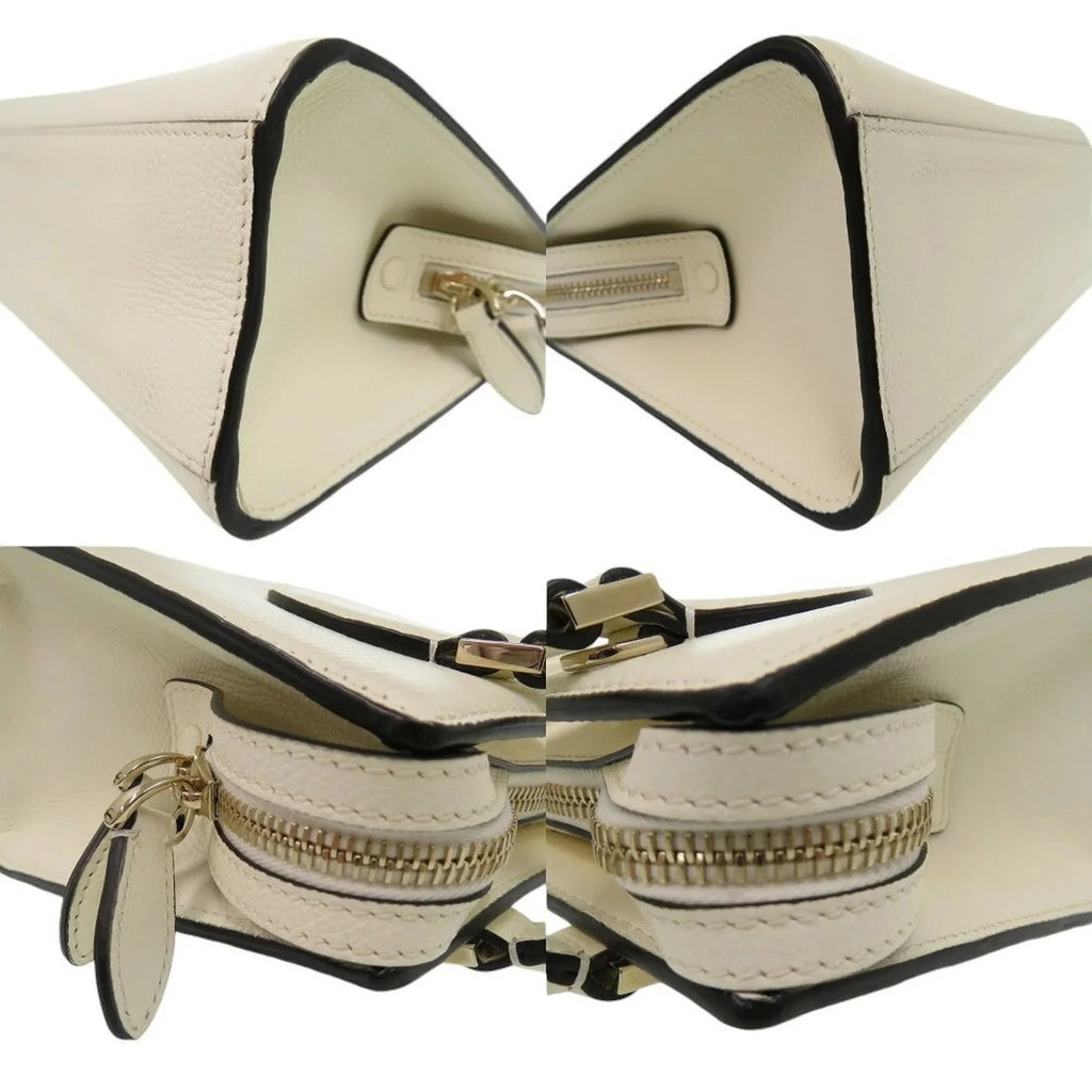 Borsa a mano Valentino Garavani V-Sling in pelle avorio 0250Valentino