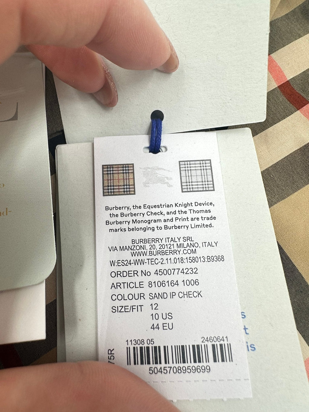 Burberry Camicia Check Cotton Beige – Taglia L – Nuova con Cartellino