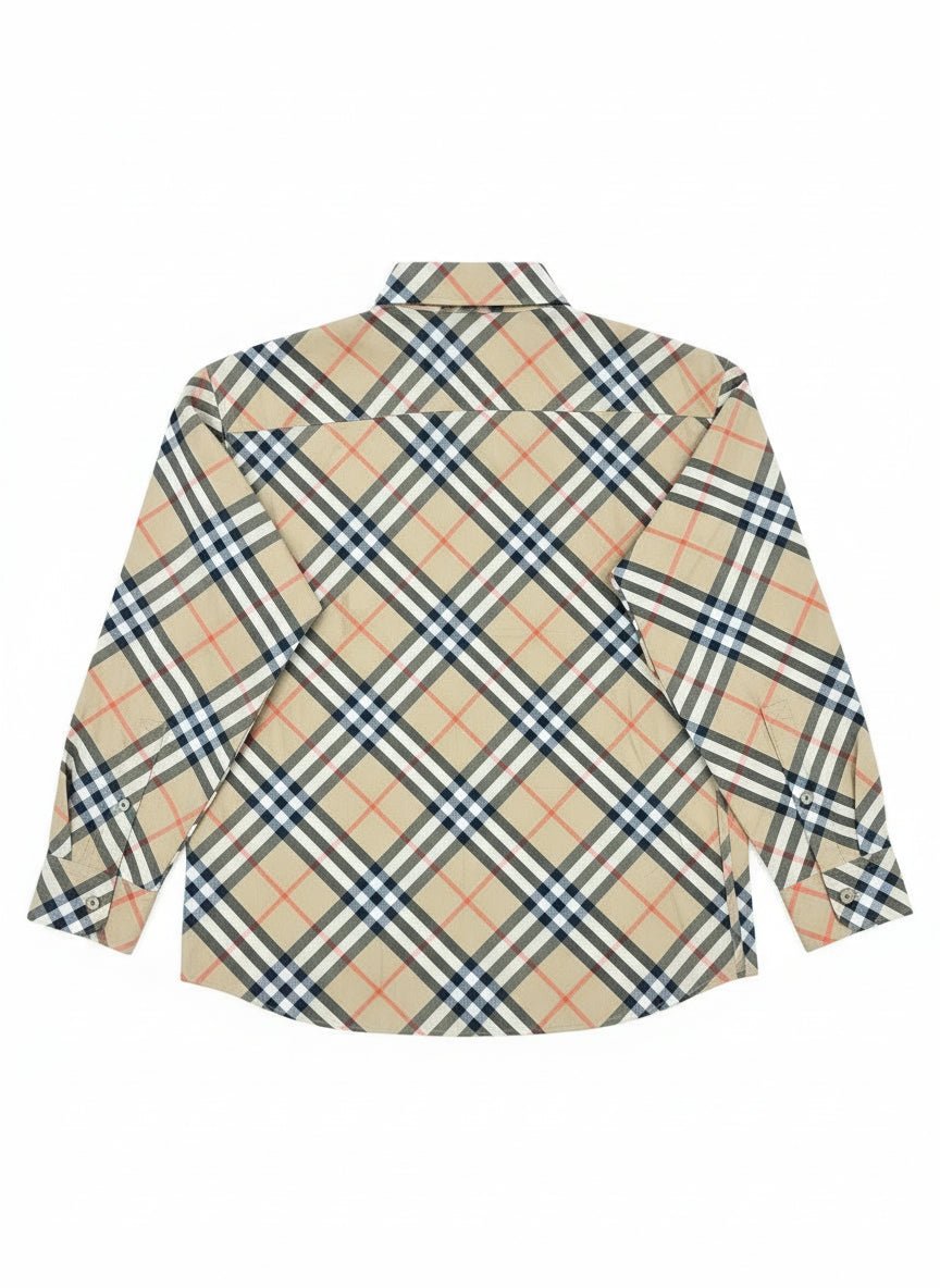 Burberry Camicia Check Cotton Beige – Taglia L – Nuova con Cartellino