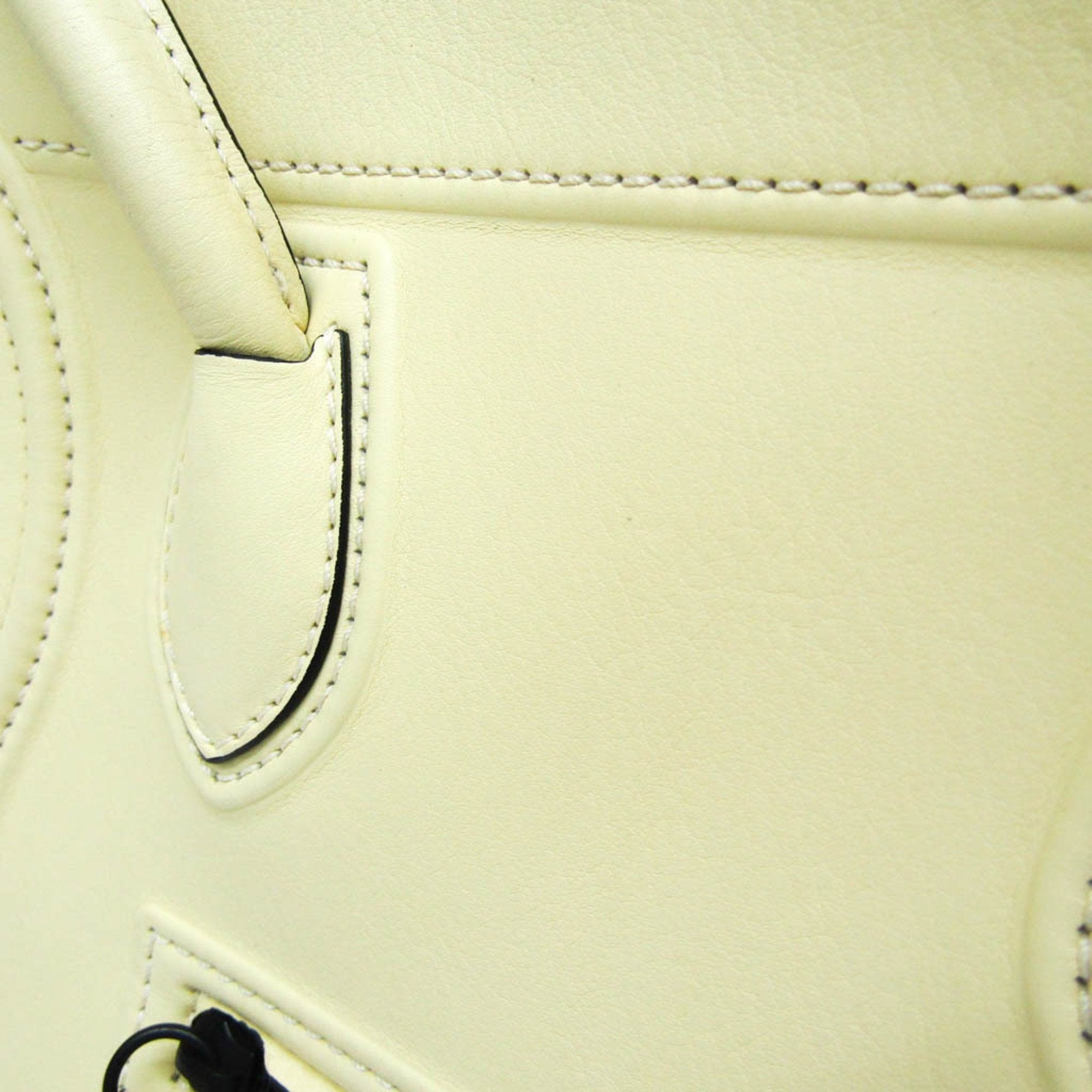 CELINE Luggage Micro Tote in pelle liscia avorio