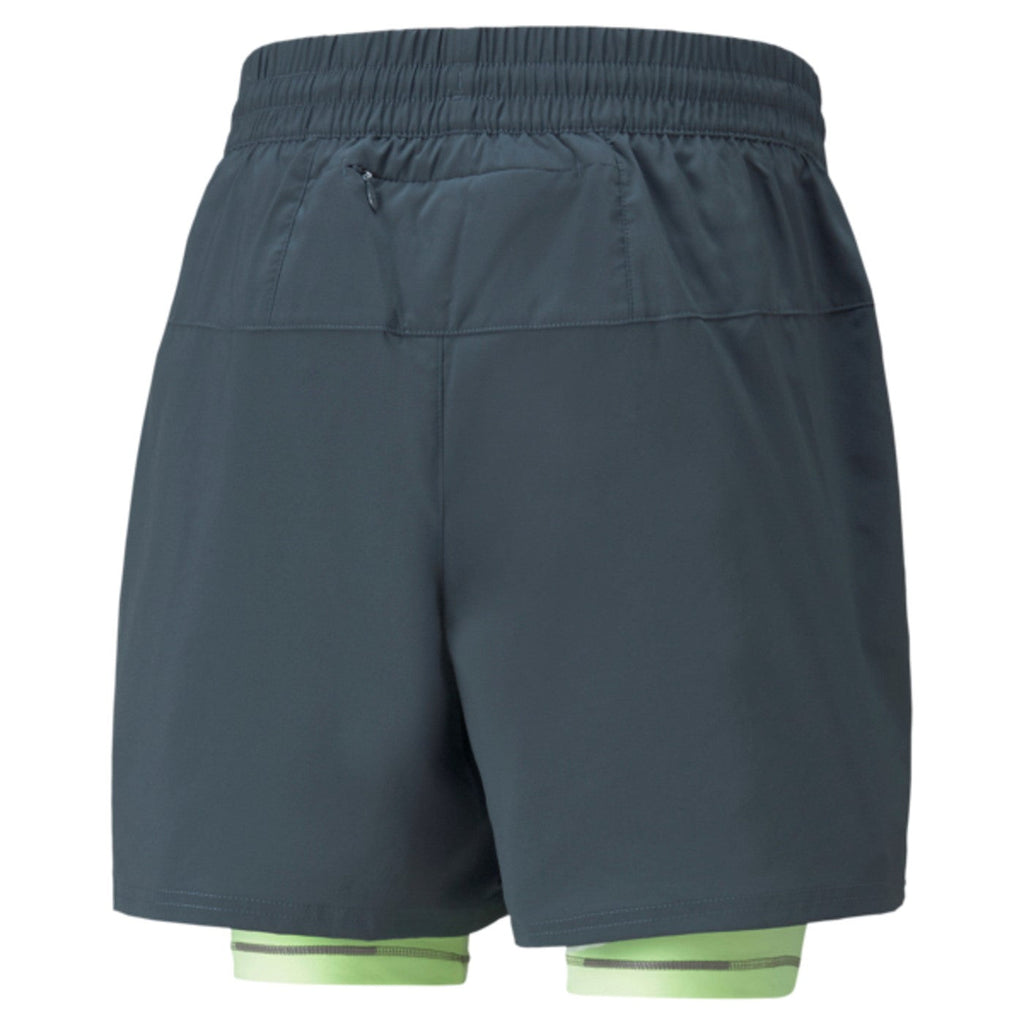 Puma pantaloncino sportivo da corsa Run 2IN1 5" 521049-42 grigio-verde acido