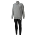 Puma Tuta sportiva da uomo in cotone con cerniera Clean FL 585841 03 grigio nero