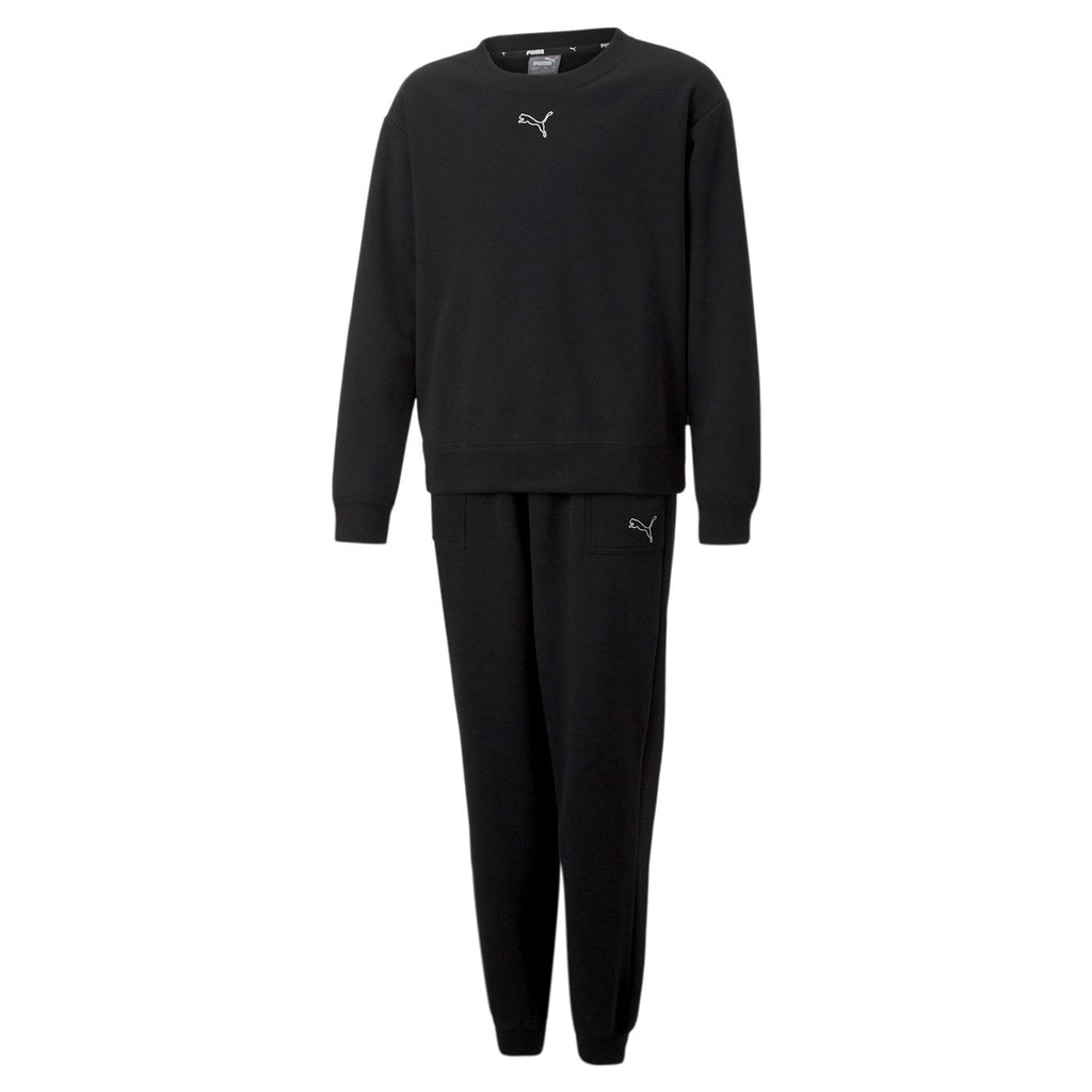 Puma Tuta Sportiva da ragazza Felpa girocollo e pantalone con elastico 670734  01 nero