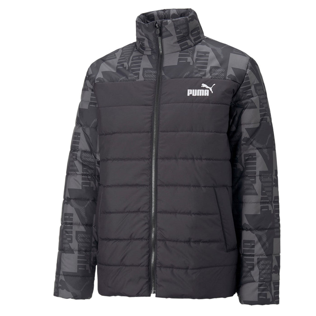 Puma Giacca da uomo trapuntata e stampa ESS Padded AOP Jacket 849347 01 nero