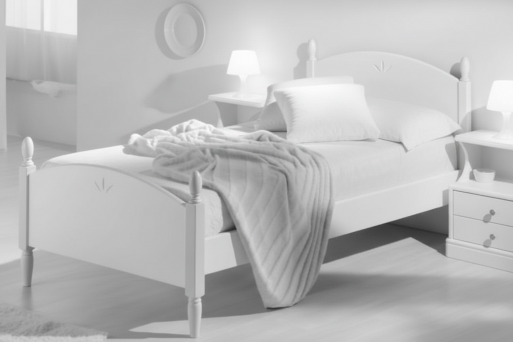 Letto Singolo con Letto Estraibile L.202 P.88 H.88cm colore bianco