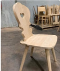 Sedia in stile tirolese legno abete grezzo