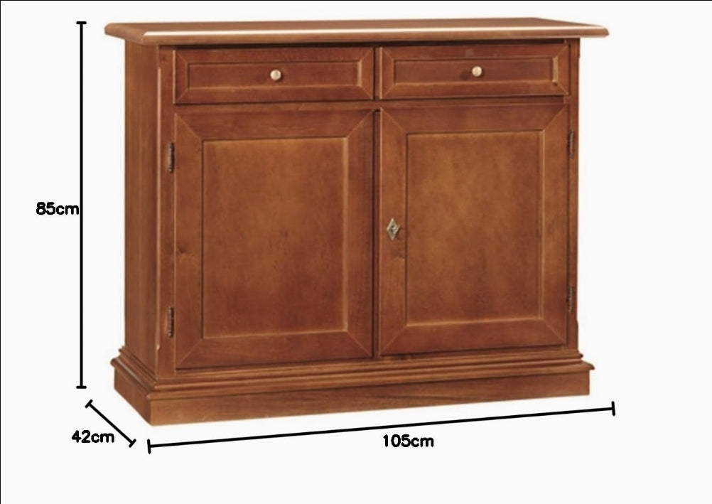 Credenza Madia Buffet in Legno Arte Povera 2 Ante Tinta Noce Roma Bergamo Pavia Grosseto Aosta Biella Torino