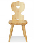 Sedia Tirolese in Pino con Cuore - Gambe Tornite
