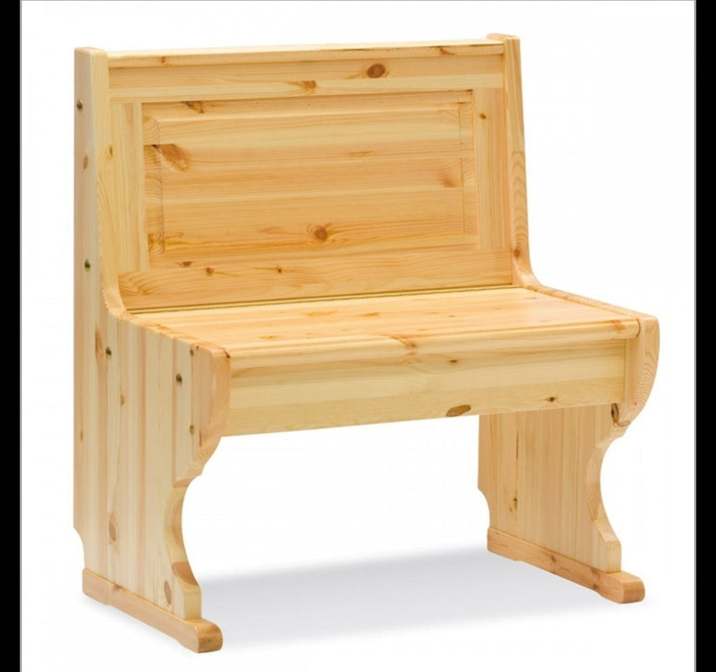 Angolo Panca 133x173 con Tavolo Fratino Fisso 130x80x3 e 2 Sedie con Cuore - Tinta Naturale