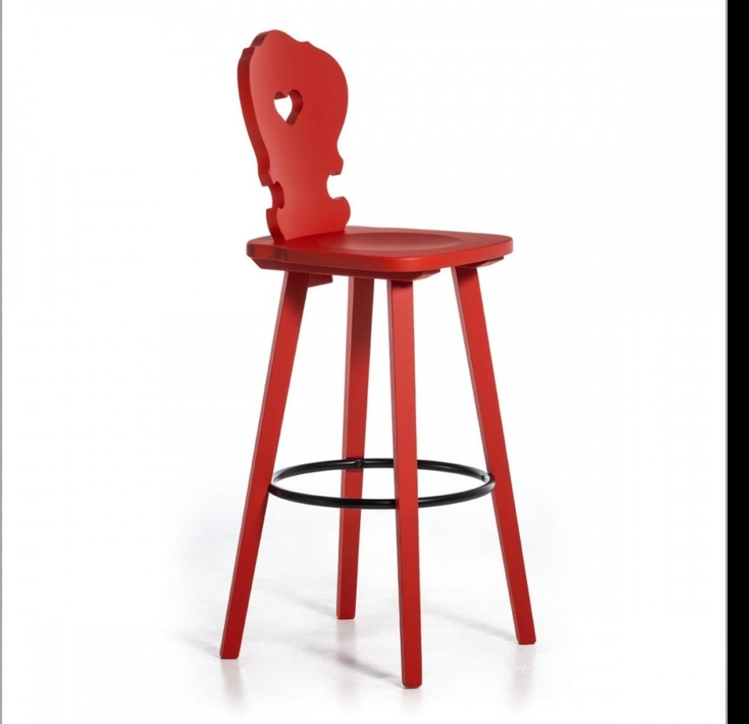 Sgabello Tirolese con Cuore Vienna SG H76 cm Roma Bergamo Pavia Grosseto Aosta Biella Torino