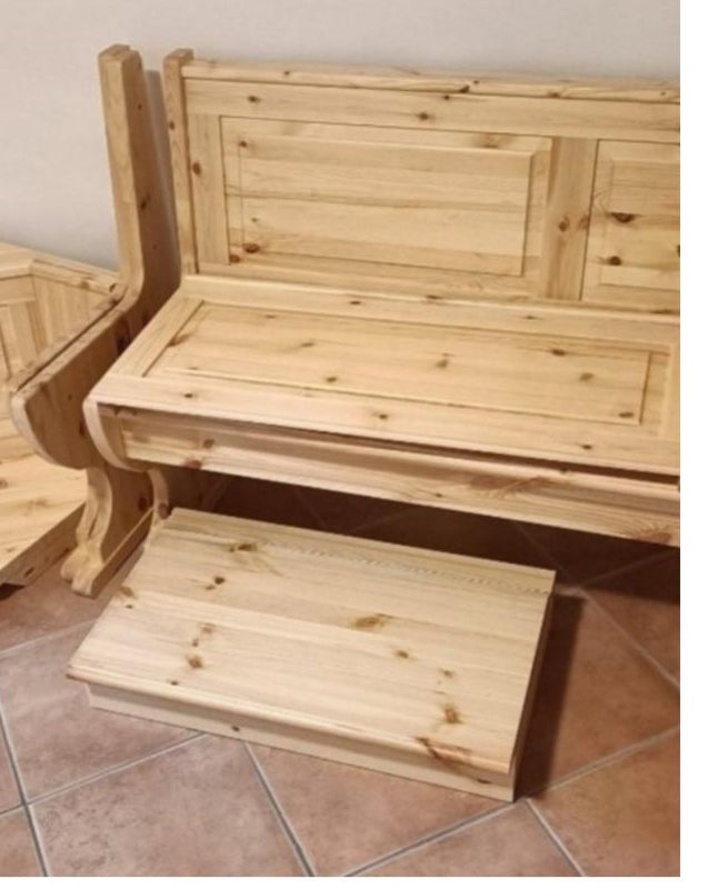 Giropanca angolare in legno con  tavolo fisso e sedie - tinta naturale misure 133x193