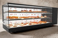 Vetrina da banco refrigerata con due mensole, +2° / +6° C, profondità 38 cm, linea LT