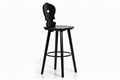 Sgabello Tirolese con Cuore Vienna SG colore nero - Altezza 76 cm