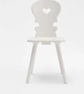 Sedia tirolese con cuore in abete bianca, verde, blu VIENNA , stile Chalet montagna