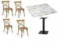 Set Reggio Calabria Arredo Bar Ristorante Pizzerie Tavoli Base Centrale Piano Shabby Provenzale + Sedie Croce Vintage