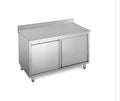 Tavolo Inox Armadiato ante scorrevoli e alzatina