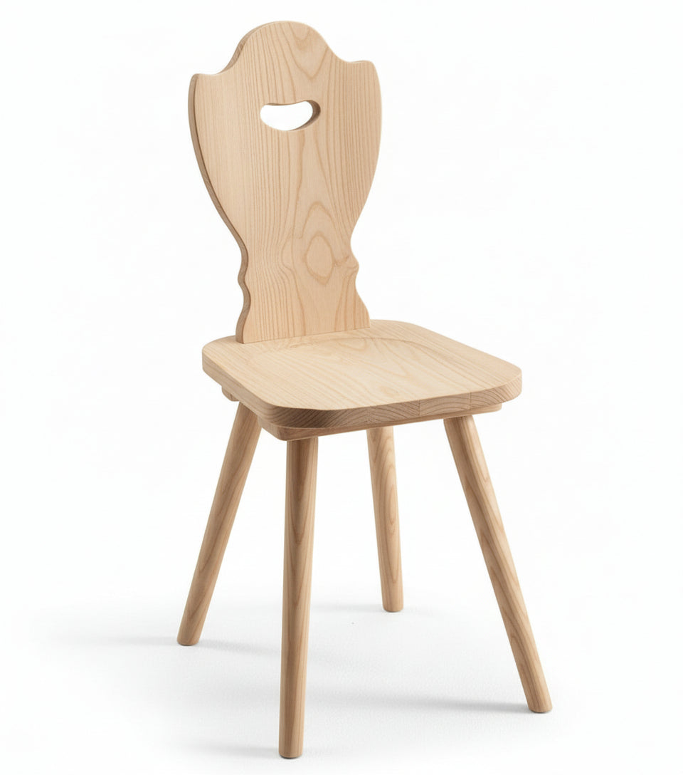 Sedia Bove in Legno di Pino - Stile Tirolese