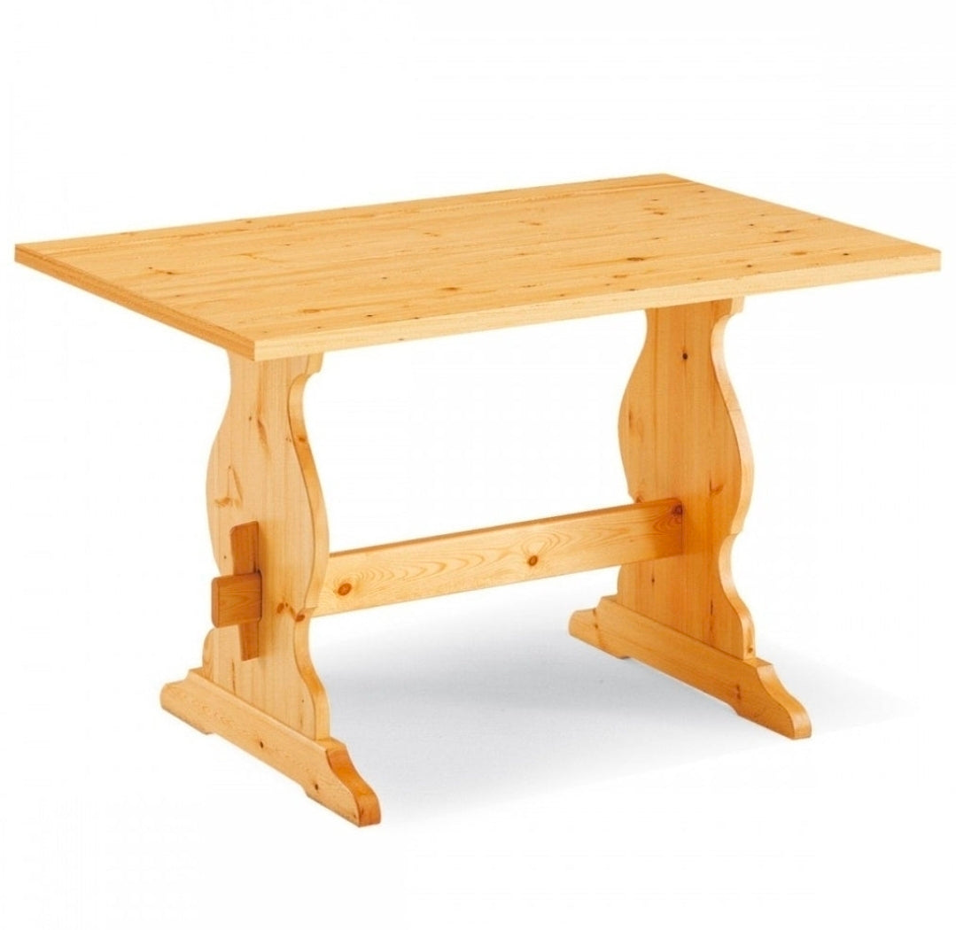 Tavolo Fratino Allungabile in Pino tinta naturale 130x80 cm con 01 Allunga da 40 cm