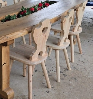 Sedia tirolese in pino grezzo