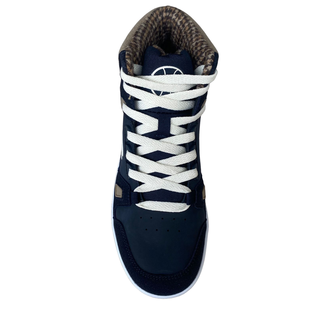Champion scarpa casual alta da bambino con laccio elastico e velcro alla caviglia S32718 BS501 blu-bianco