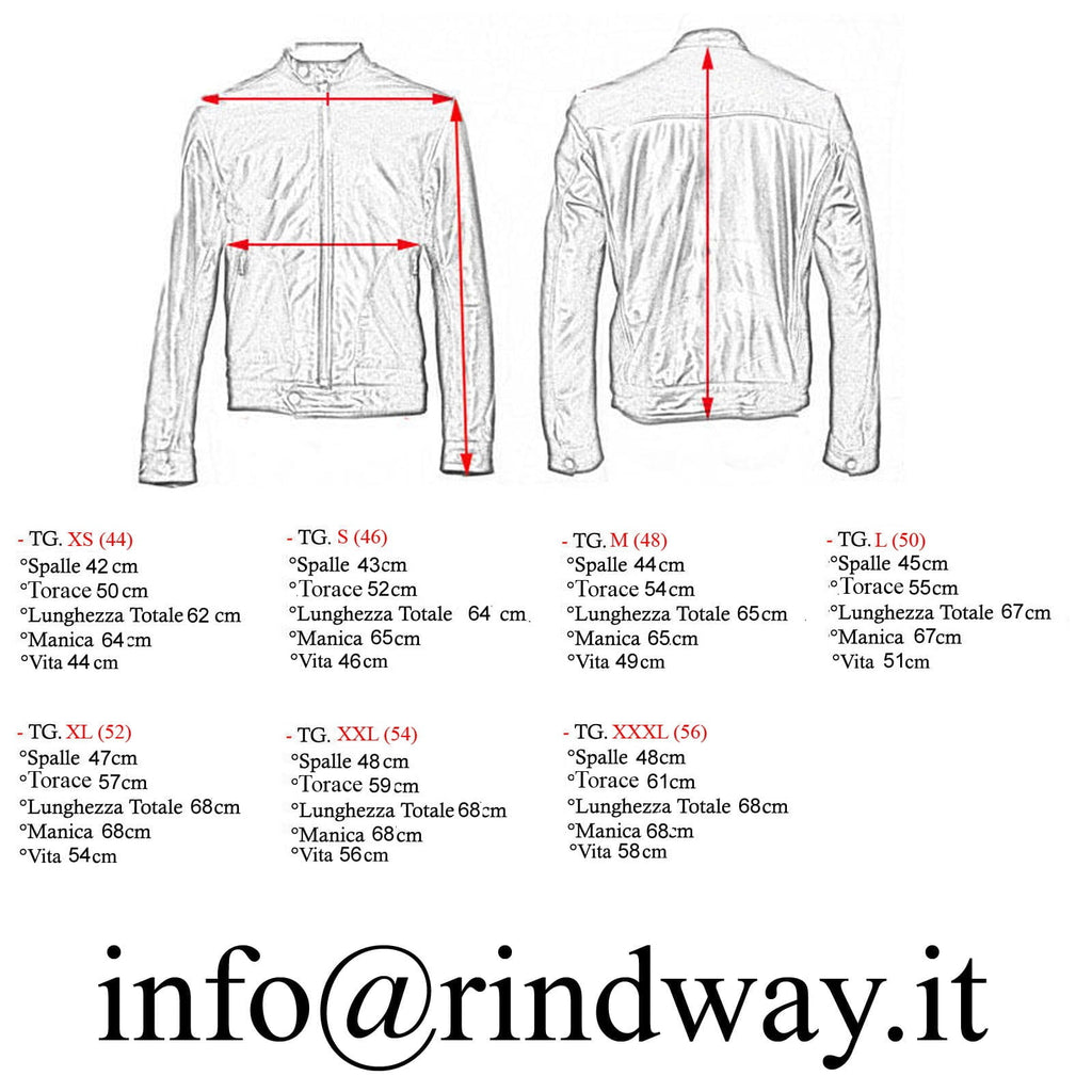 Giacca Biker In Vera Pelle Marrone Uomo Slim Cuciture Frontali Rindway