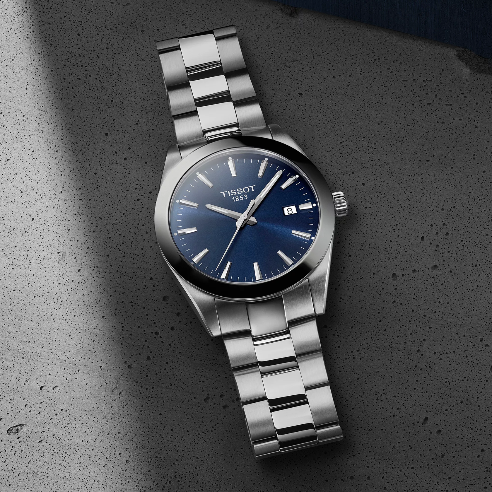 Tissot Gentleman T127.410.11.041.00 – Orologio uomo quarzo svizzero, quadrante blu, vetro zaffiro, cassa acciaio 40 mm