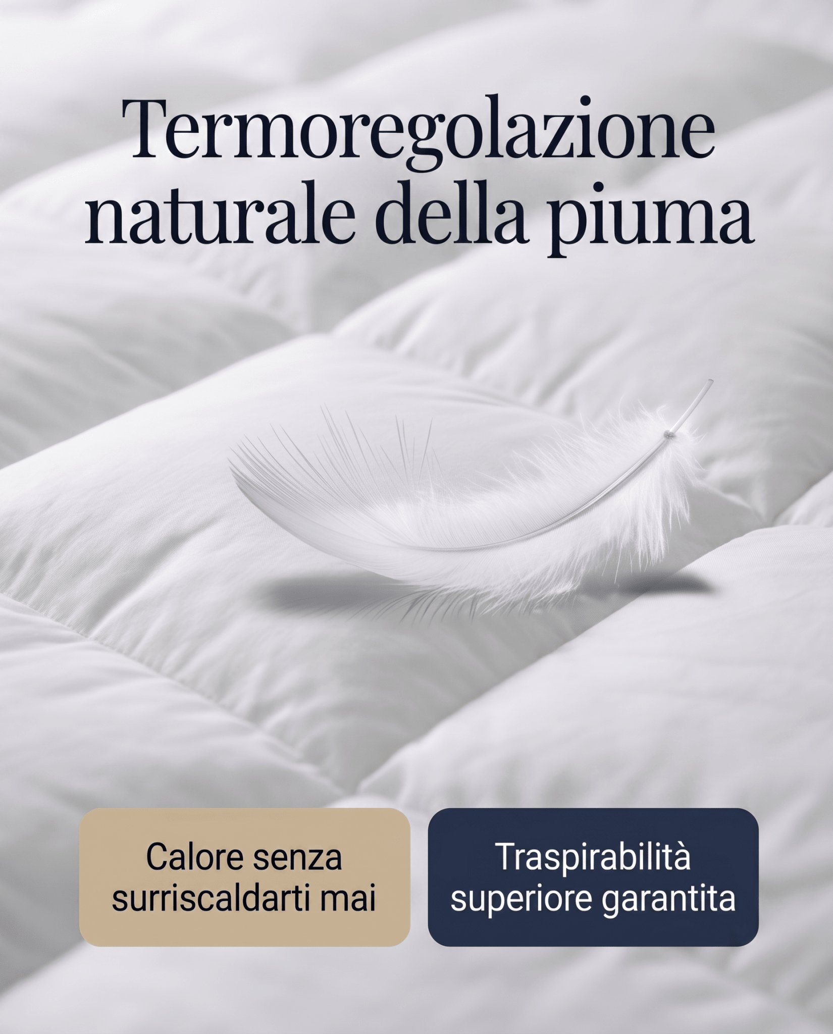 Topper Piuma d'Oca – Correttore Termoregolatore Invernale, 600 gr/m², 160x200