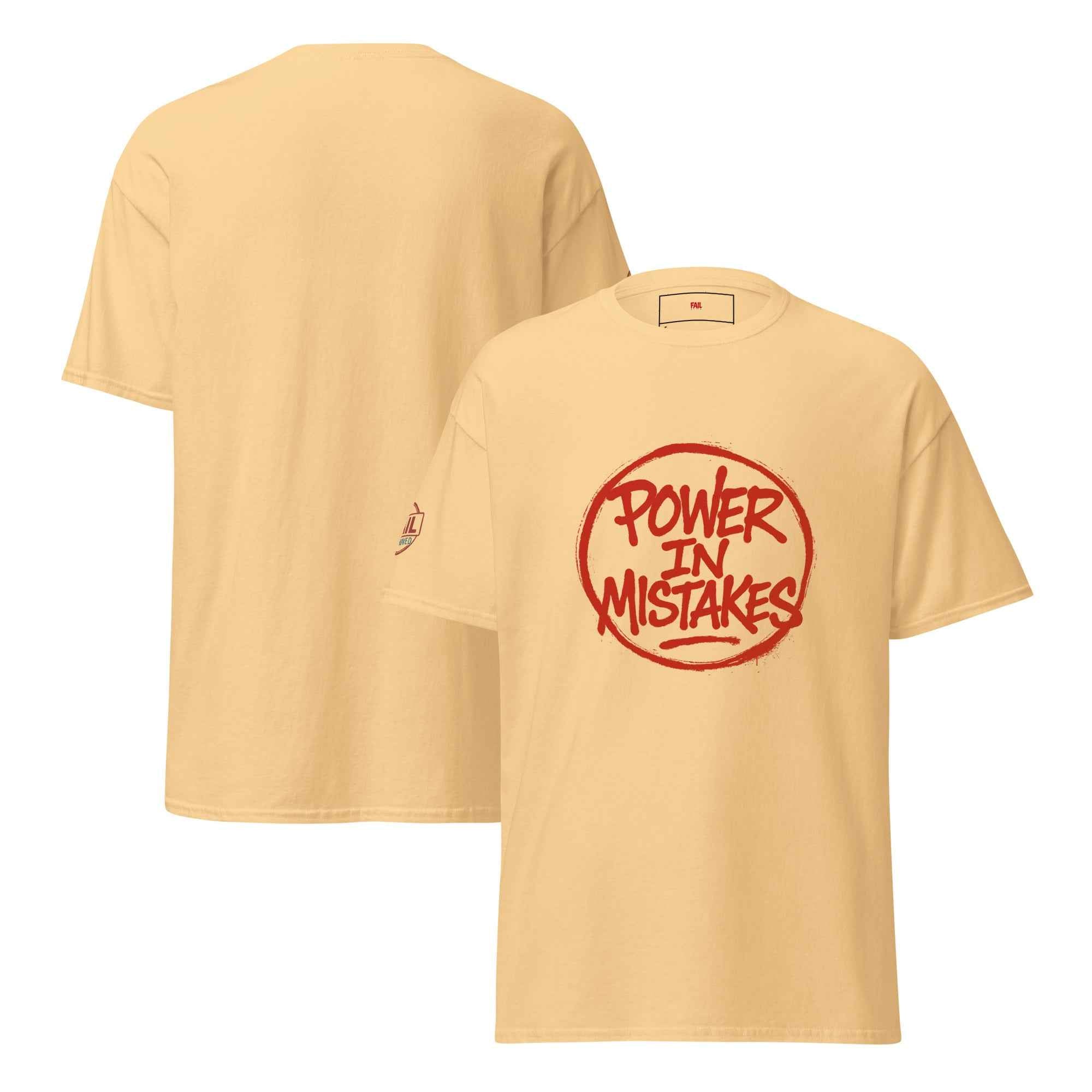 Maglietta Classica Unisex 100% Cotone 👕 | FAIL Streetwear “POWER IN MISTAKES” 🔴 – Imperfezione che Diventa Stile