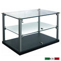 Vetrina neutra da banco per colazione ad 1 fronte con vetri dritti cm. 55x39x37,5h - 2 ripiani - Base in MDF colore Wengè