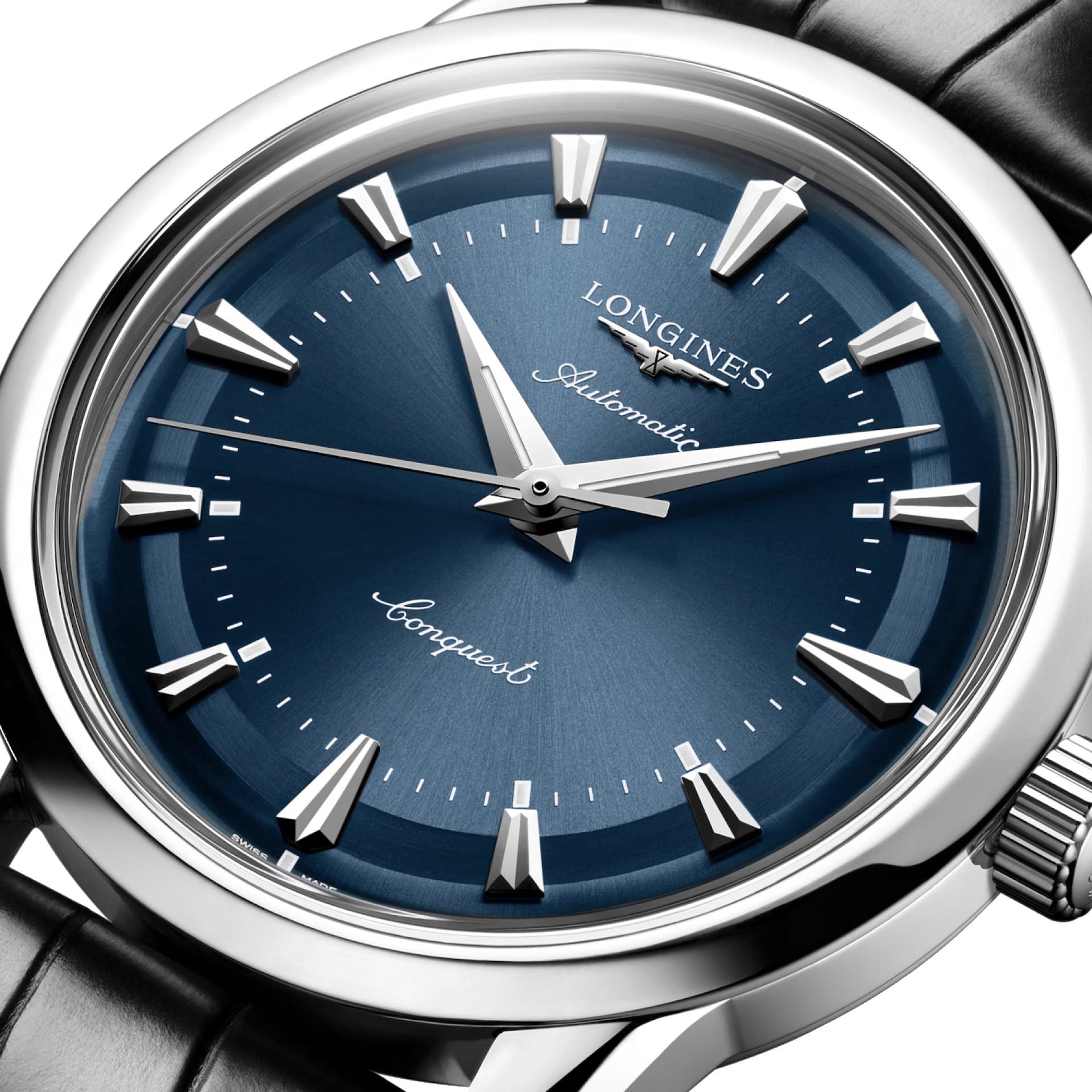 Longines orologio Conquest Heritage 38mm blu automatico acciaio L1.649.4.92.2,