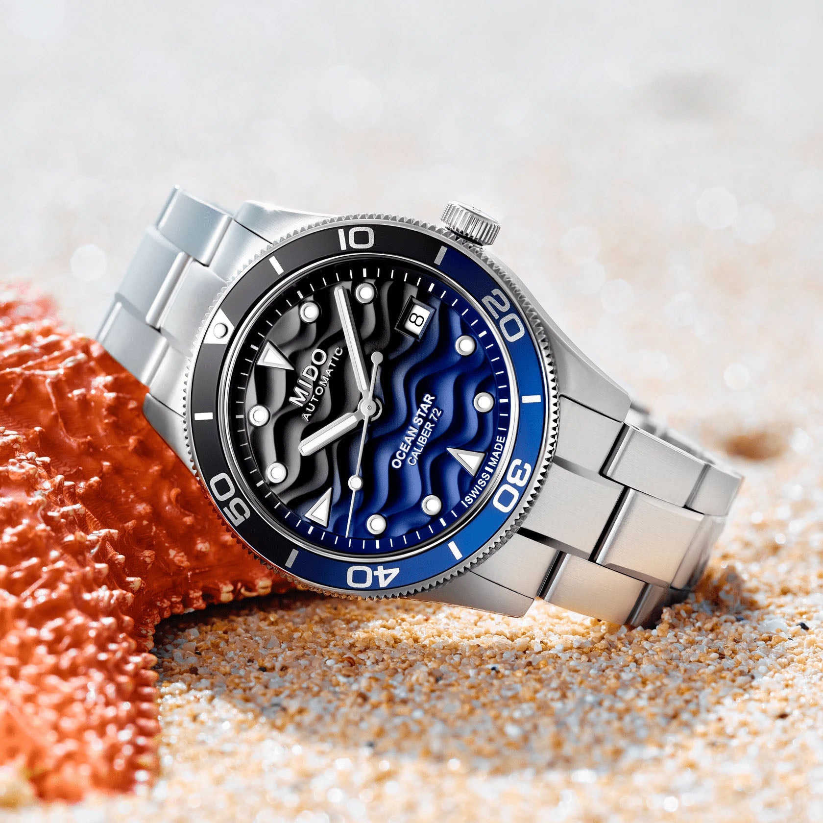 Mido orologio Ocean Star 39mm blu automatico acciaio M026.907.11.041.00