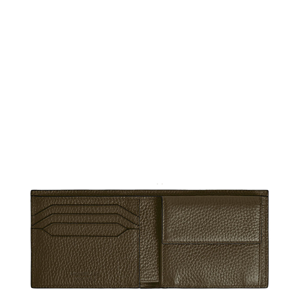 Montblanc portafoglio con portamonete 4 scomparti kaki 220216