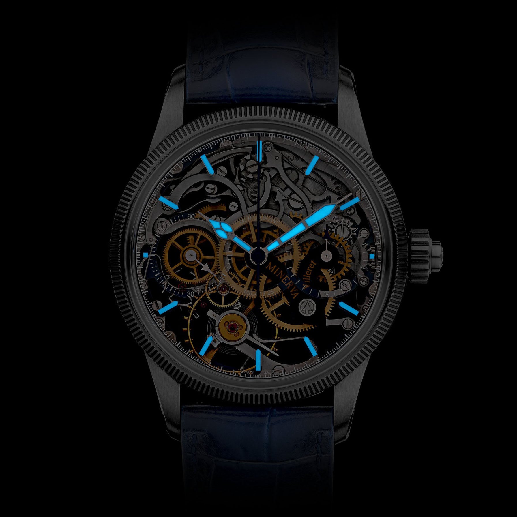 Montblanc orologio 1858 The Unveiled Minerva Chronograph Edizione Limitata - 100 esemplari 43mm scheletrico manuale acciaio 133296