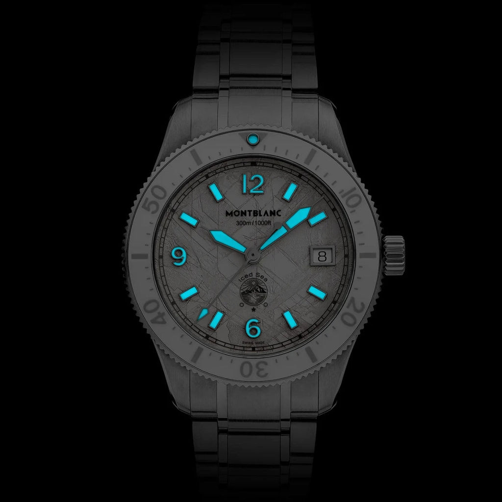 Montblanc orologio Iced Sea Automatic Date 0 Oxygen 38mm bianco automatico acciaio 134024