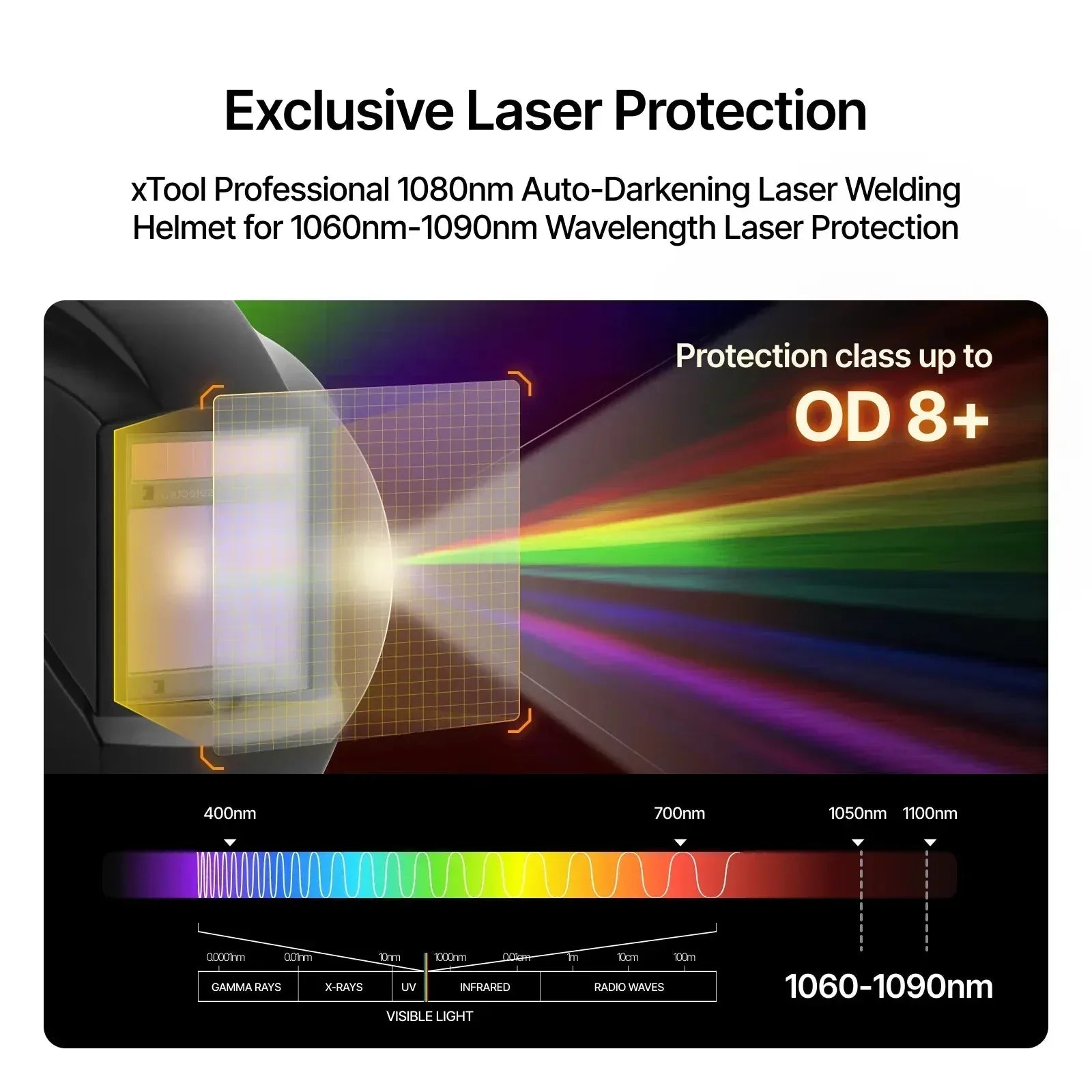 XTOOL Casco per saldatura laser auto-oscurante